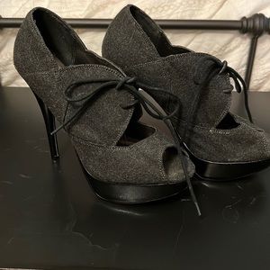 Steve Madden open toe lace up heels